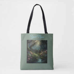Tote Bag Sentier enchanté de la forêt Cottagecore fleurs lu