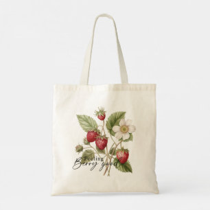 Tote Bag Sentiment Berry Bonne fraise rouge Romantique Flor