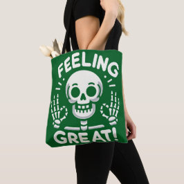 Tote Bag Sentiment de grand crâne et os avec un positif