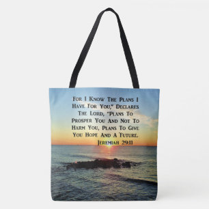 TOTE BAG SERENE SUNRISE JEREMIAH 29:11 CONCEPTION DE LA SCR