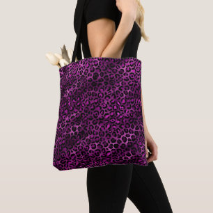 Tote Bag Série Purple and Gold Leopard Design 3