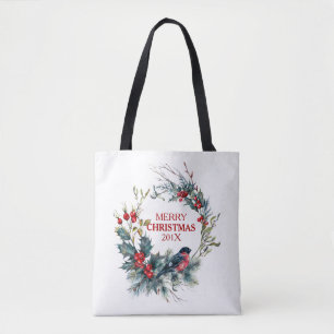 Tote Bag Serment de Noël & couronne de bullfinch