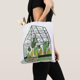 Tote Bag Serre botanique verte moderne