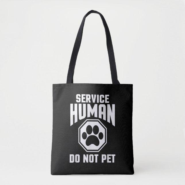 Tote Bag Service Humain conception Ne Pas Caresser Citation (Devant)
