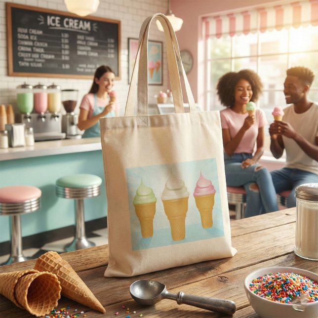 Tote Bag Servir Doux Crème de glace cônes amusant Dessert d (Créateur téléchargé)