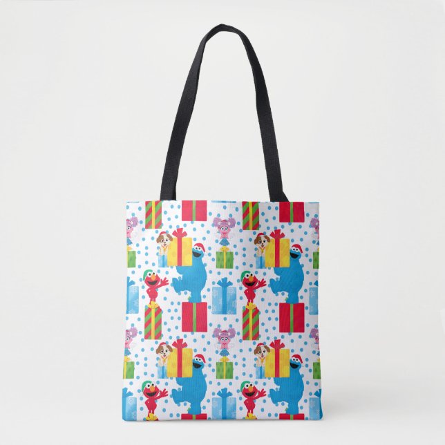 Tote Bag Sesame Street Noël Présente Motif (Devant)