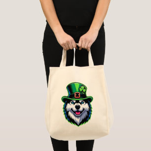 Tote Bag Shamrock irlandais Sibérie Husky Dog Jour de la Sa