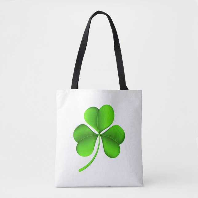 Tote Bag Shamrock vert sur stct blanc (Devant)