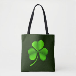 Tote Bag Shamrock vert sur stt vert foncé
