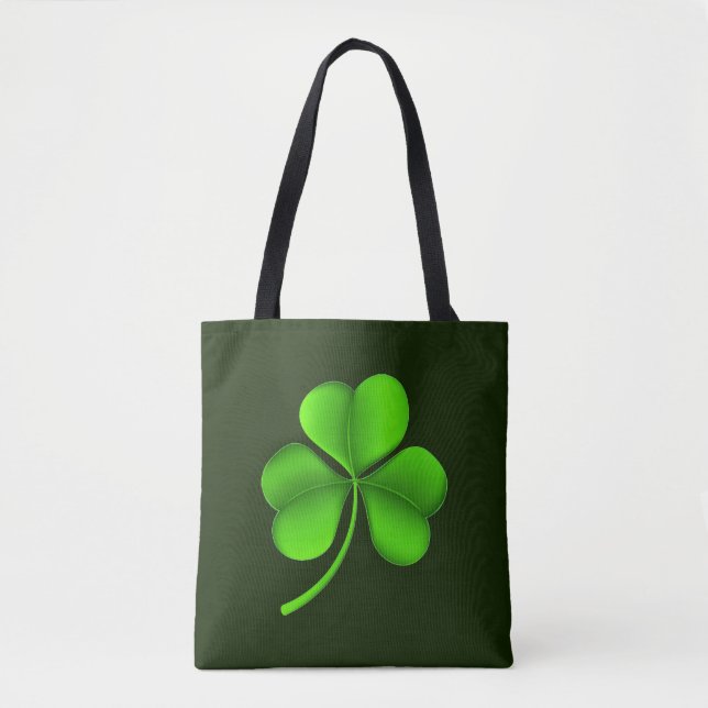 Tote Bag Shamrock vert sur stt vert foncé (Devant)