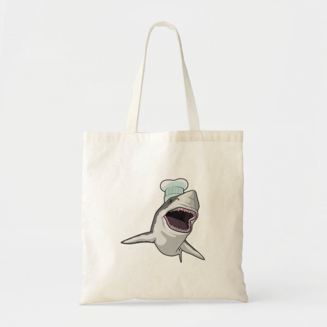 Tote Bag Shark as Cook (Devant)