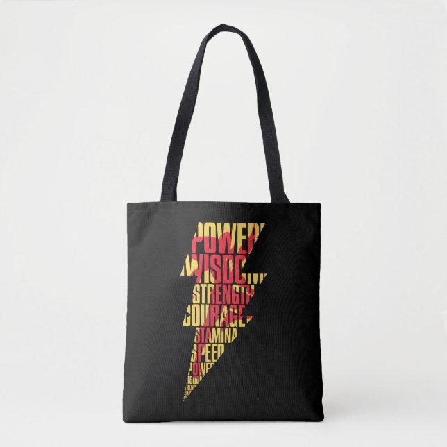 Tote Bag SHAZAM ! | Shazam Capacités Éclair Graphique (Devant)
