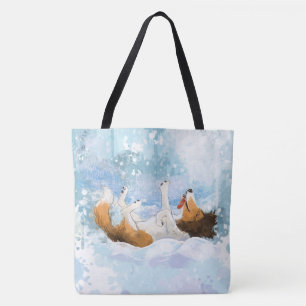 Tote Bag Sheldon le Shetland joue dans la neige