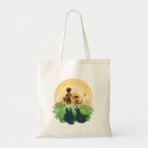 Tote Bag Sheltie Dog and Boy Walk in Sunset
