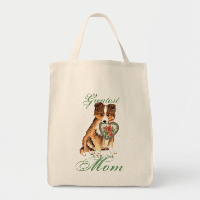 Tote Bag Sheltie Heart Maman (Devant)