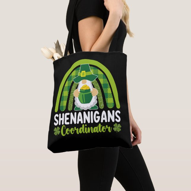 Tote Bag Shenanigans coordinateur Gnomes Saint Patrick's Da (De près)