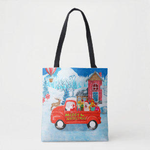 Tote Bag Shiba Inu Chien Livraison de Noël Camion Neige