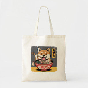 Tote Bag Shiba Inu Chien Mangeant Ramen