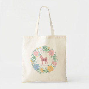 Tote Bag Shiba Inu Couronne de Fleurs Rose Pastel – Personn