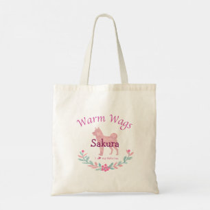 Tote Bag Shiba Inu Rose Pâle Noël Personnalisé