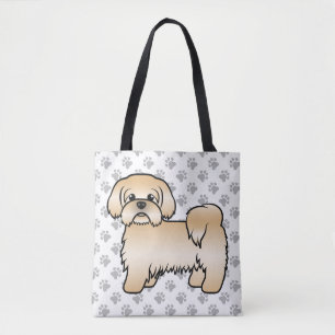 Tote Bag Shih Tzu doré Chien de dessin animé mignon & Patte