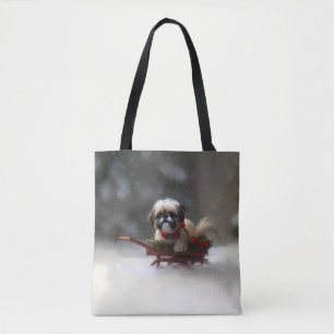 Tote Bag Shih Tzu Noël neige hiver