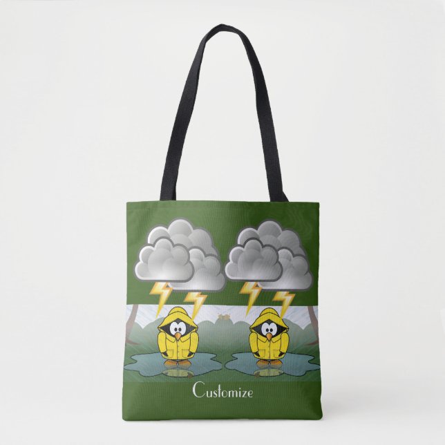 Tote Bag Shivering Rainy Day Penguin Thunder_Cove (Devant)