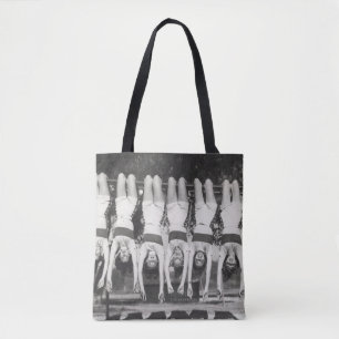 Tote Bag Showgirls sur les bars à singes, design ludique.