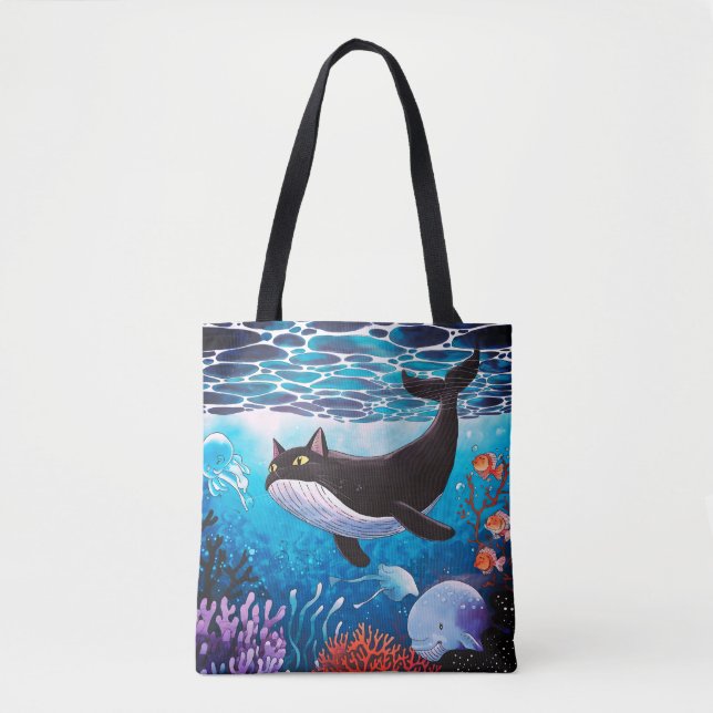 Tote Bag si le chat peut rester dans l'océan XD (Devant)