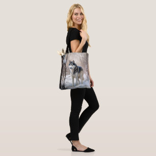 Tote Bag Siberian Husky Laissez-le Neiger Noël