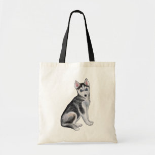 Tote Bag Sibérien Husky, Amoureux des chiens coquelicot