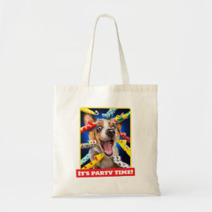 Tote Bag Sifflets de fête pour chien heureux