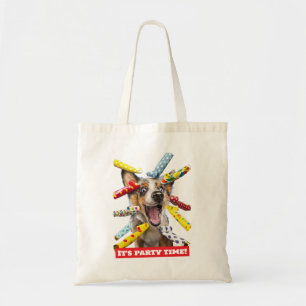 Tote Bag Sifflets de fête pour chien heureux