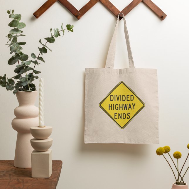 TOTE BAG SIGNE DE FIN DE LA ROUTE DIVISÉE (Créateur téléchargé)