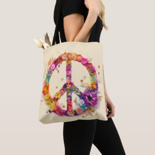 Tote Bag Signe de Paix Bohème Hippy 60s 70s