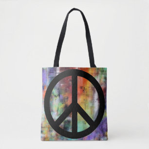 Tote Bag Signe de paix grunge artistique