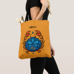 Tote Bag Signe du zodiaque Cancer - Art Pop rétro crabe cél