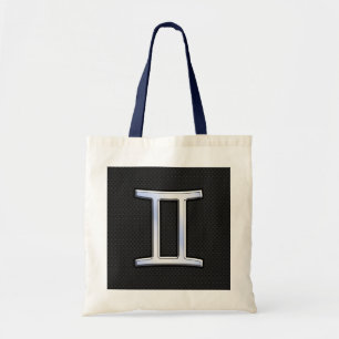 Tote Bag Signe du zodiaque Gémeaux moderne chrome