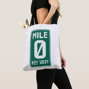 Tote Bag SIGNE Mile 0 Key West Florida Vintage Road