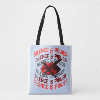 Tote Bag Silence Is Power Bold Typography Art