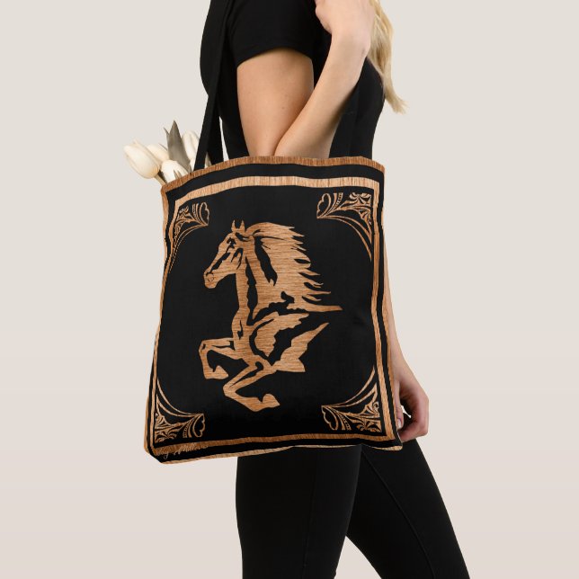 Tote Bag Silhouette chevalet en bois classique (De près)