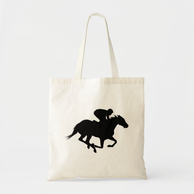 Tote Bag Silhouette de cheval de course (Devant)