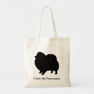 Tote Bag Silhouette de Chien noir de Poméranie