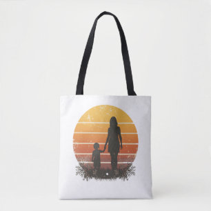 Tote Bag Silhouette de coucher de soleil personnalisée de m