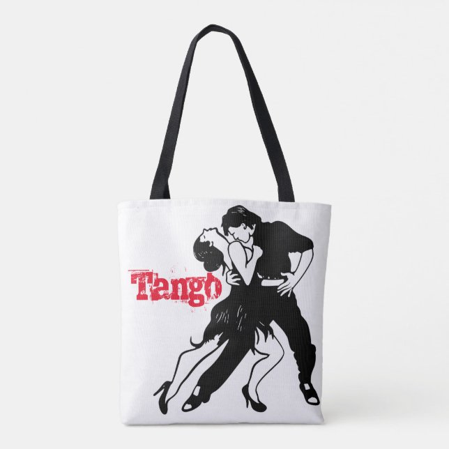 Tote Bag Silhouette de couples de tango (Dos)