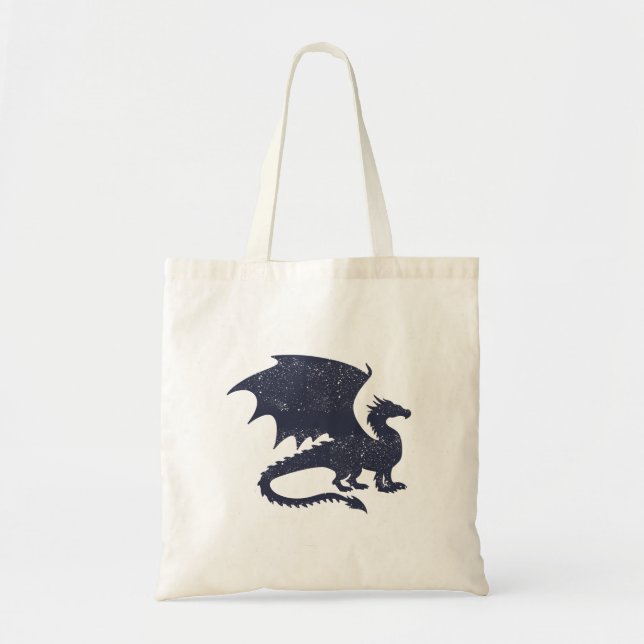 Tote Bag Silhouette de dragon - Choisir la couleur arrière  (Devant)