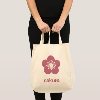 Tote Bag Silhouette de fleur de cerisier rose Sakura