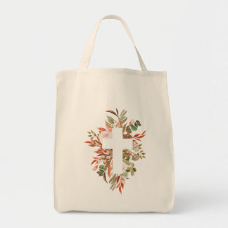 Tote Bag Silhouette de la croix florale