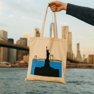 Tote Bag Silhouette de la Statue de la Liberté sur la skyli