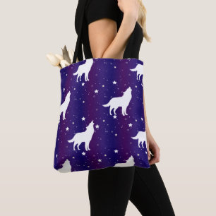 Tote Bag Silhouette de Loup Nuit Étoilée Galaxie Amoureux U